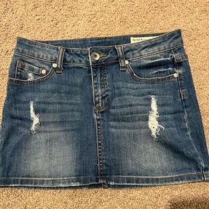 Mini denim skirt